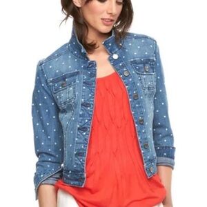 ELLE denim polka dot jean jacket